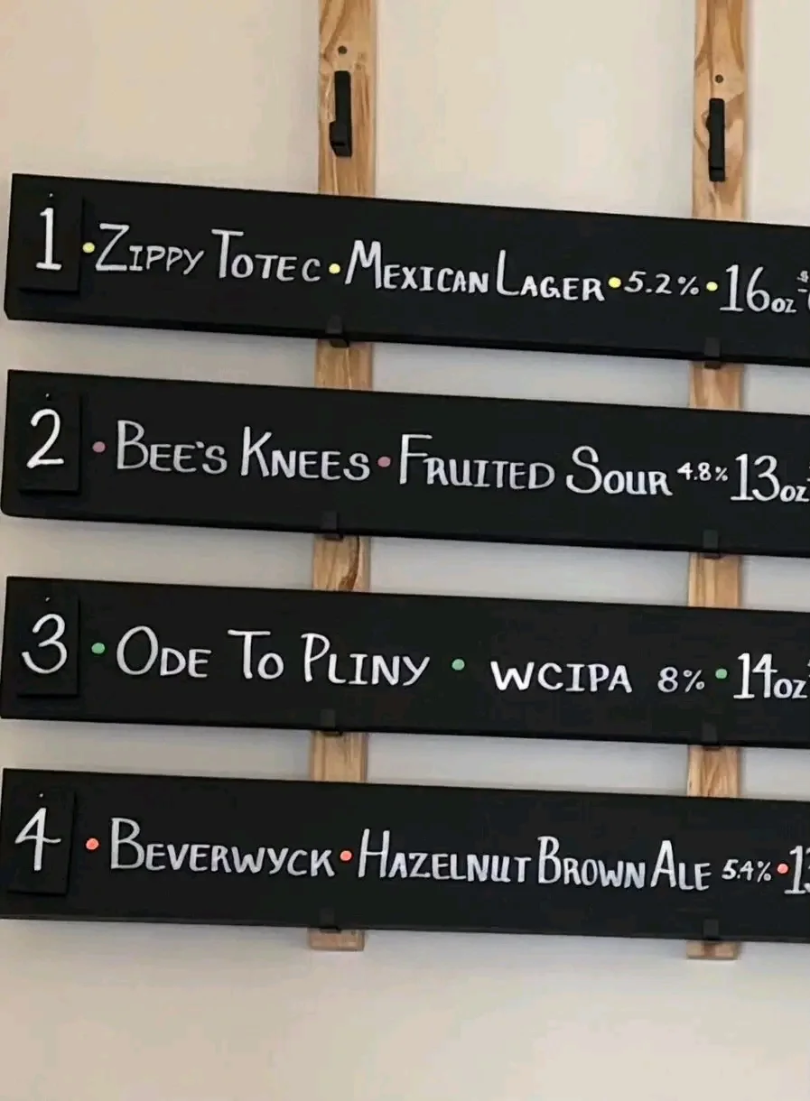 Beer menu.