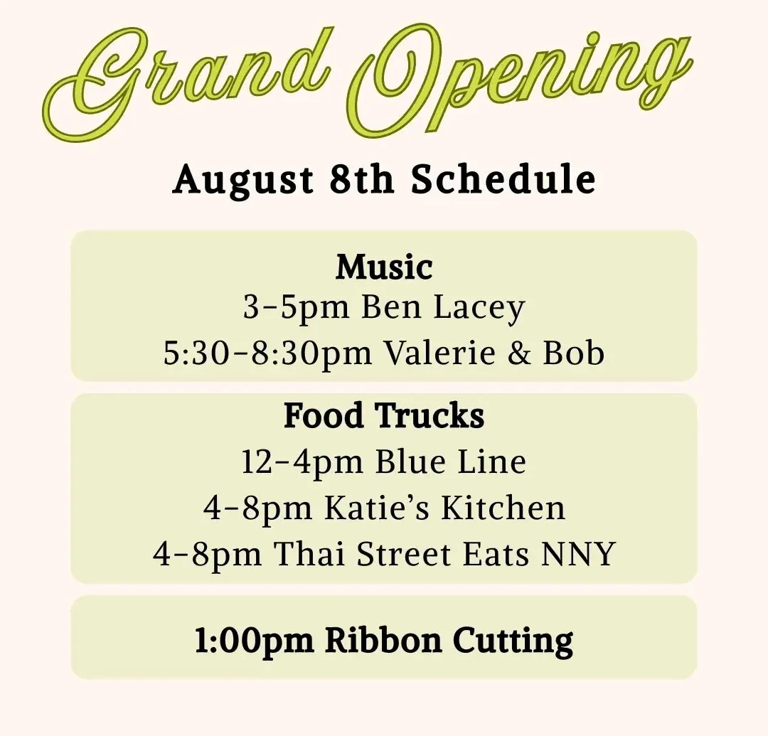 Grand opening schedule